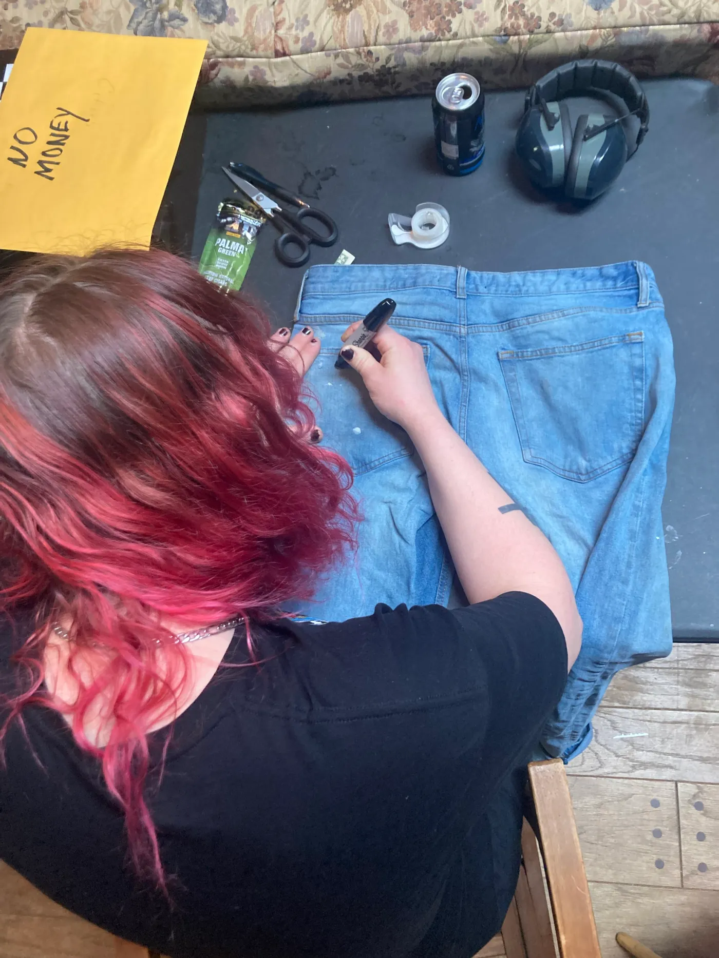 The making of the No Money jeans in the Great Room - Goffstown, NH